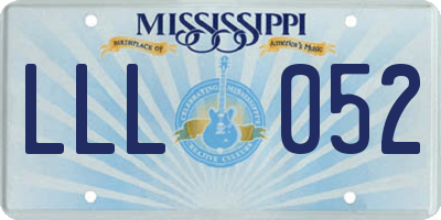MS license plate LLL052