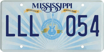 MS license plate LLL054