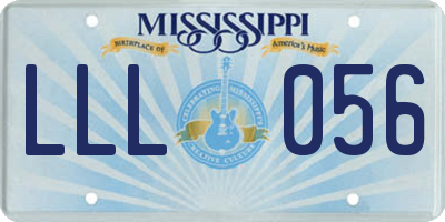 MS license plate LLL056
