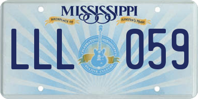 MS license plate LLL059