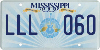 MS license plate LLL060