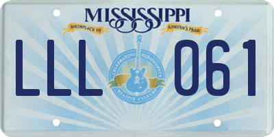 MS license plate LLL061