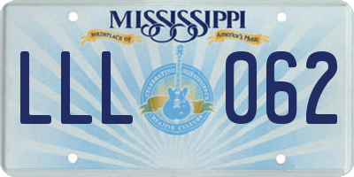 MS license plate LLL062
