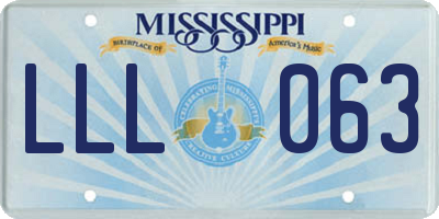 MS license plate LLL063