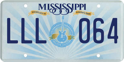 MS license plate LLL064