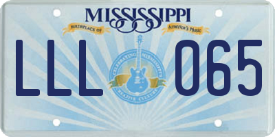MS license plate LLL065