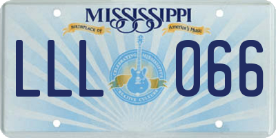 MS license plate LLL066