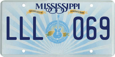 MS license plate LLL069