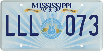 MS license plate LLL073