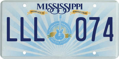 MS license plate LLL074
