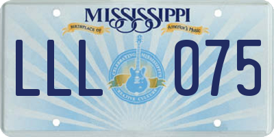 MS license plate LLL075