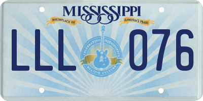 MS license plate LLL076