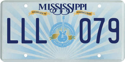 MS license plate LLL079