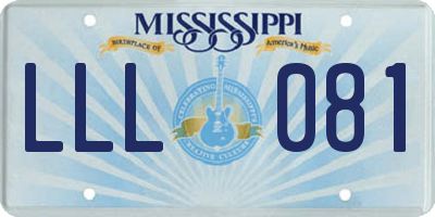 MS license plate LLL081