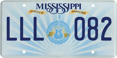 MS license plate LLL082