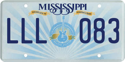 MS license plate LLL083