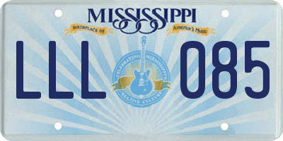 MS license plate LLL085