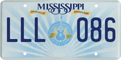 MS license plate LLL086