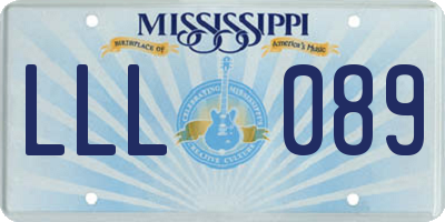 MS license plate LLL089