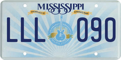 MS license plate LLL090
