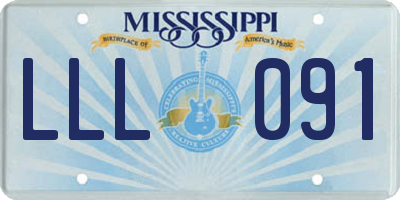 MS license plate LLL091
