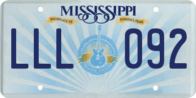 MS license plate LLL092