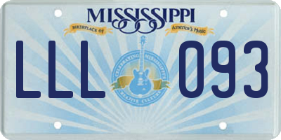 MS license plate LLL093
