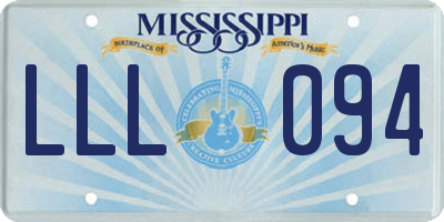 MS license plate LLL094
