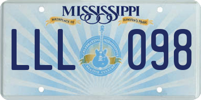 MS license plate LLL098