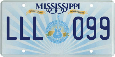 MS license plate LLL099