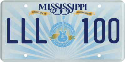 MS license plate LLL100
