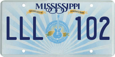 MS license plate LLL102