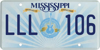 MS license plate LLL106