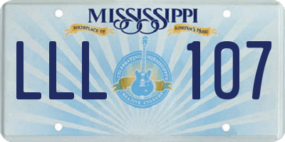 MS license plate LLL107