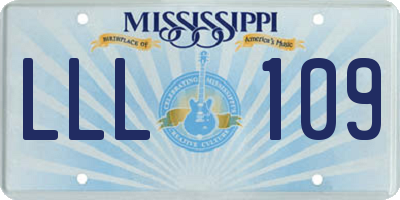 MS license plate LLL109
