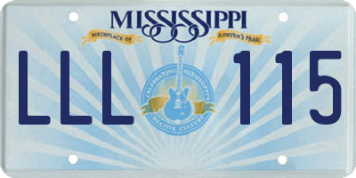MS license plate LLL115