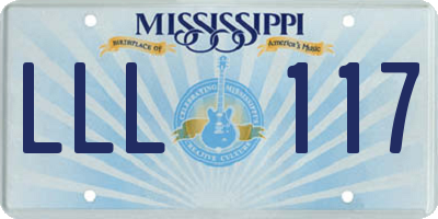MS license plate LLL117