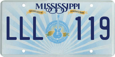 MS license plate LLL119