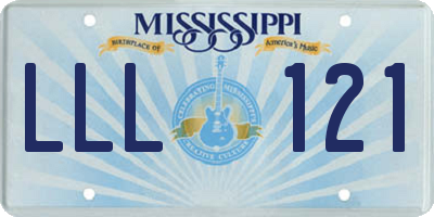 MS license plate LLL121