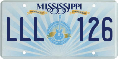 MS license plate LLL126