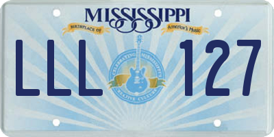 MS license plate LLL127