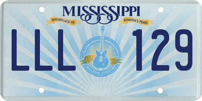 MS license plate LLL129