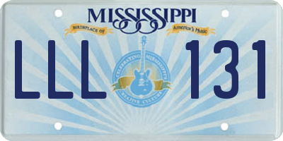 MS license plate LLL131