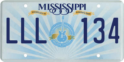 MS license plate LLL134