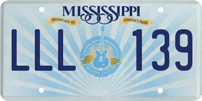MS license plate LLL139
