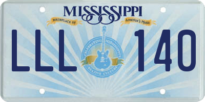 MS license plate LLL140
