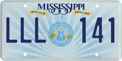 MS license plate LLL141