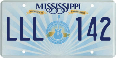 MS license plate LLL142