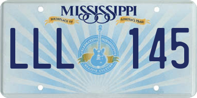 MS license plate LLL145