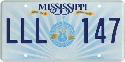 MS license plate LLL147